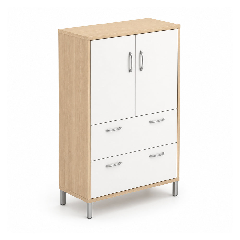 Librero alto para oficina VERSA READY, estructura blanca, 90x45x160 cm - ambiente linea Ready (Grupo Versa)