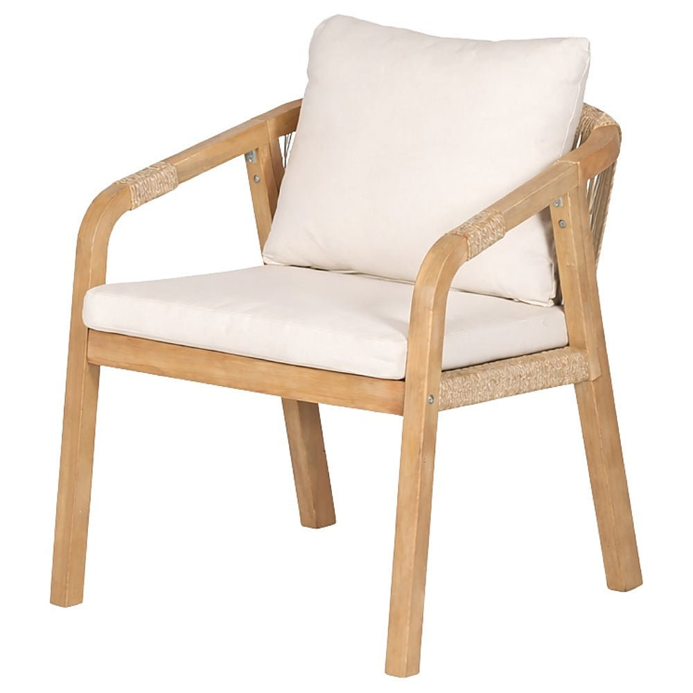 Silla para Jardín y Terraza - NOGAL BEAT SAONA SILL0904864 - Natural - Asiento y Respaldo Tapizados