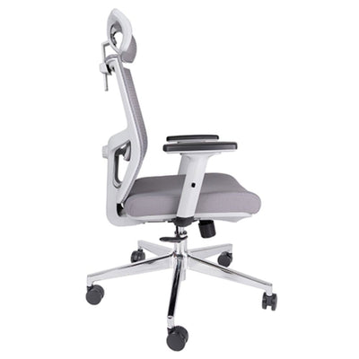 SILLA OFFIHO AIKO OHE-705 GRIS | Silla Operativa | Diseño Ergonómico | Respaldo Alto | Asiento Tapizado | Respaldo en Malla | Interior | Oficina Despacho