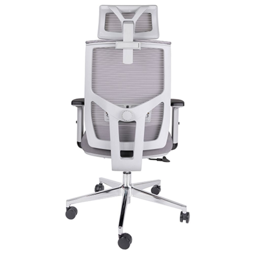 SILLA OFFIHO AIKO OHE-705 GRIS | Silla Operativa | Diseño Ergonómico | Respaldo Alto | Asiento Tapizado | Respaldo en Malla | Interior | Oficina Despacho
