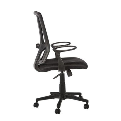 Silla De Oficina Operativa Soporte Lumbar - ALBAR BREAK-S - Negro - Asiento Tapizado y Respaldo En Malla