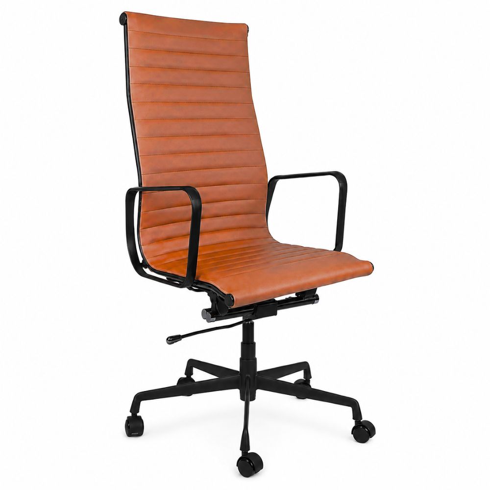 Silla Ejecutiva de Dirección General - GEBESA GOETZ - Respaldo Alto en Piel Italiana Café