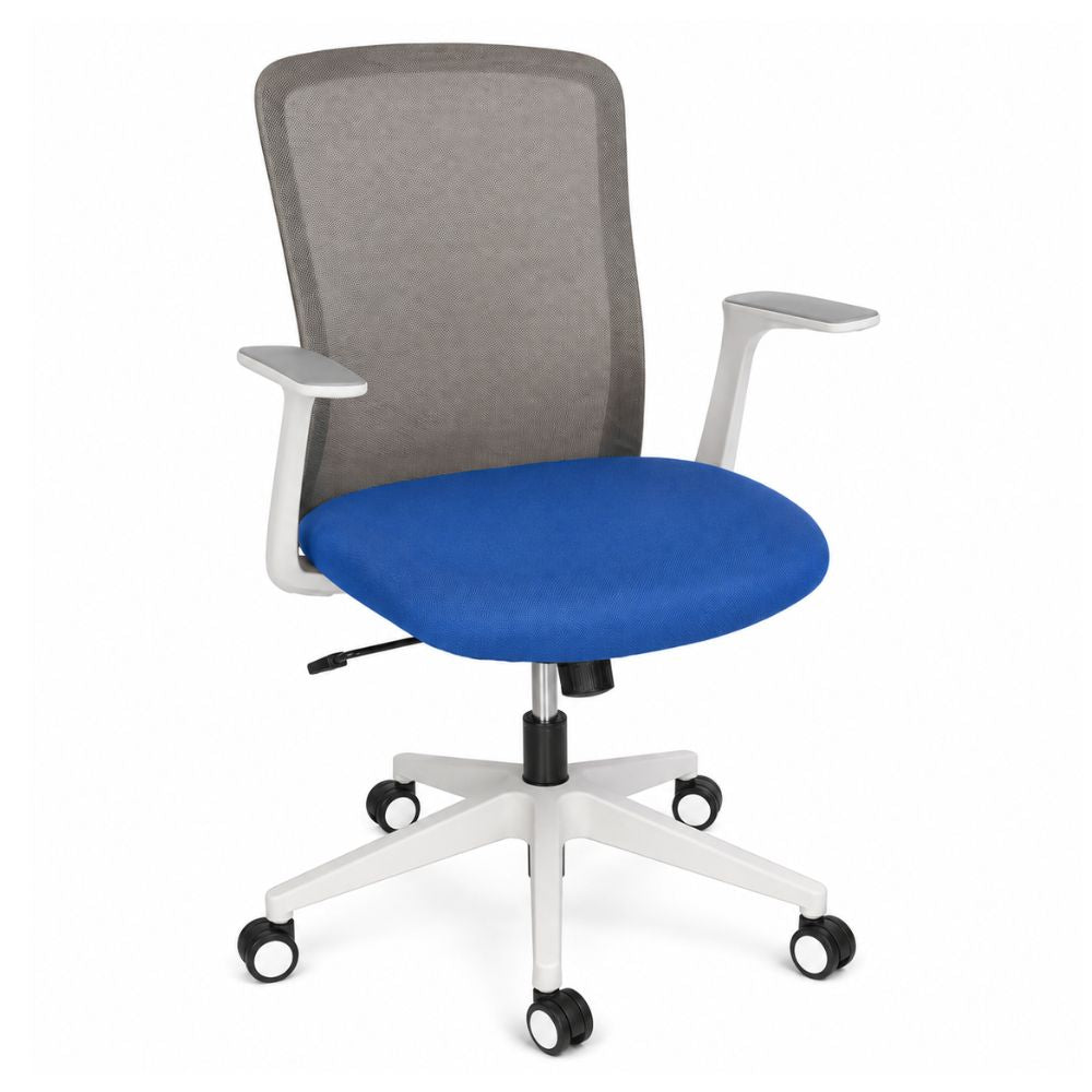 Silla Semi Ejecutiva de Oficina Operativa - GEBESA KIBO - Gris - Respaldo en Malla y Asiento Acolchado