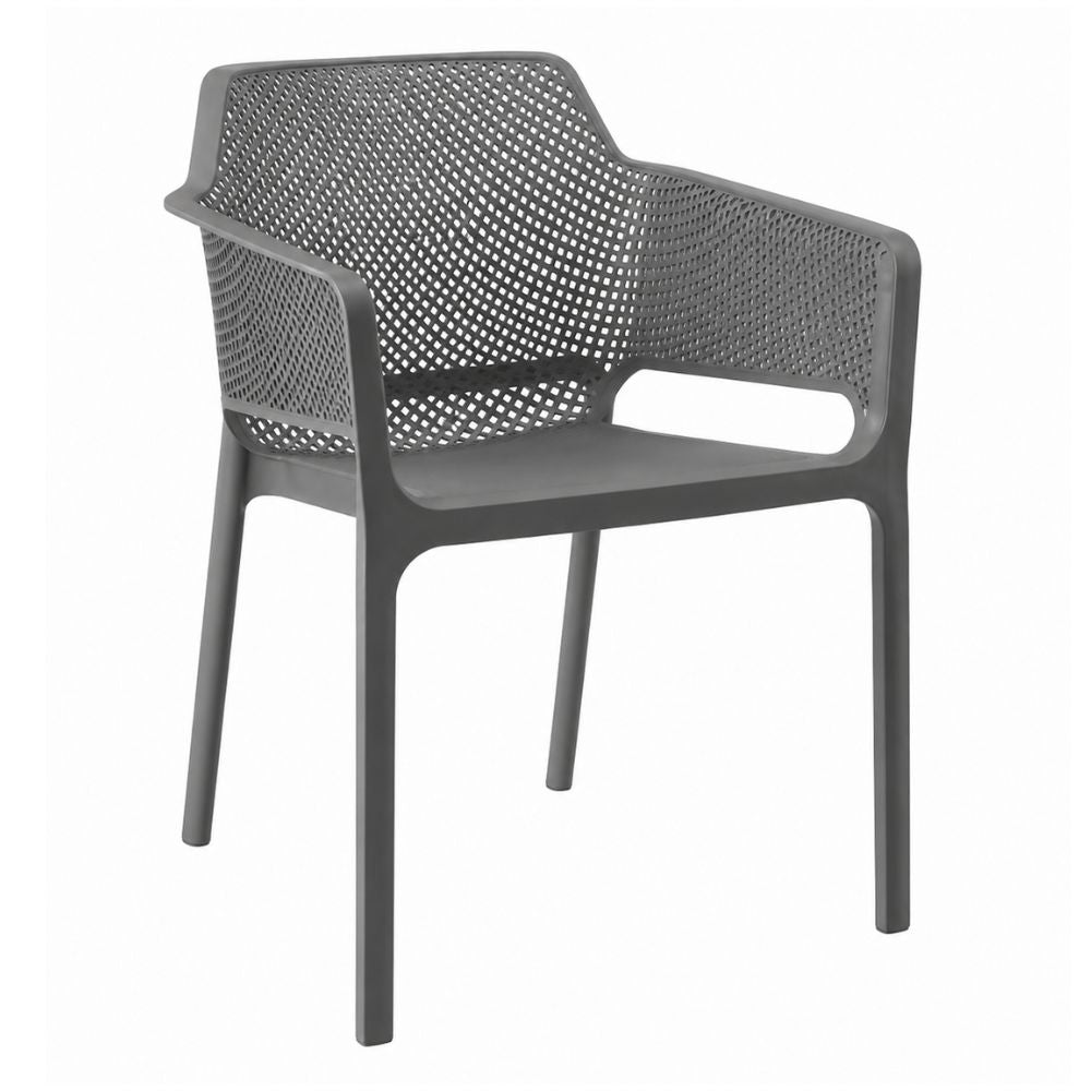 Silla de Terraza NOGAL BEAT JULIA de polipropileno en color gris para uso en la intemperie