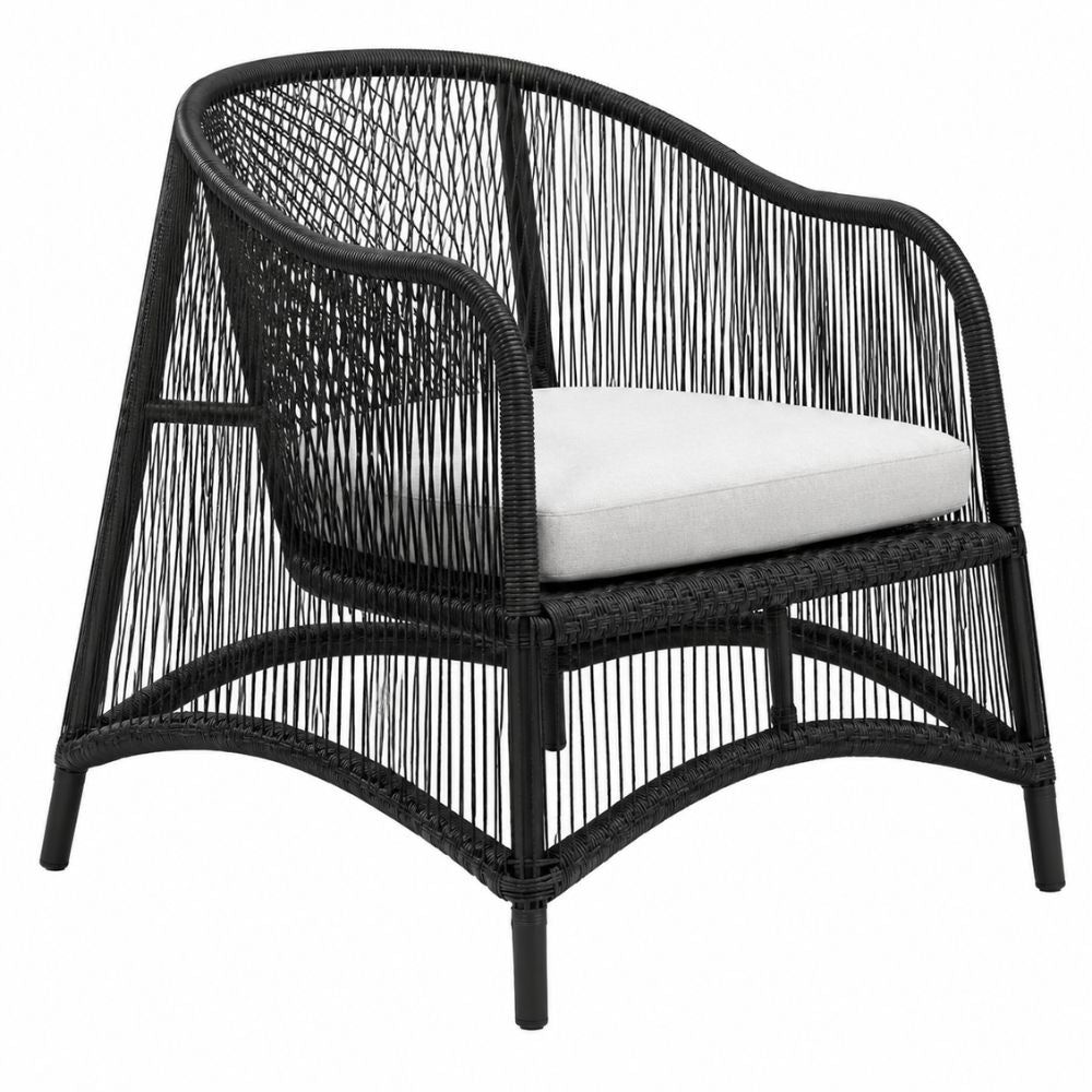 Silla de Terraza NOGAL BEAT AUSTIN de aluminio y cuerda en color negro para uso en la intemperie