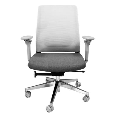 Silla de Oficina Ejecutiva - NOGAL BEAT ALFA - Gris - Respaldo en Malla y Asiento Tapizado