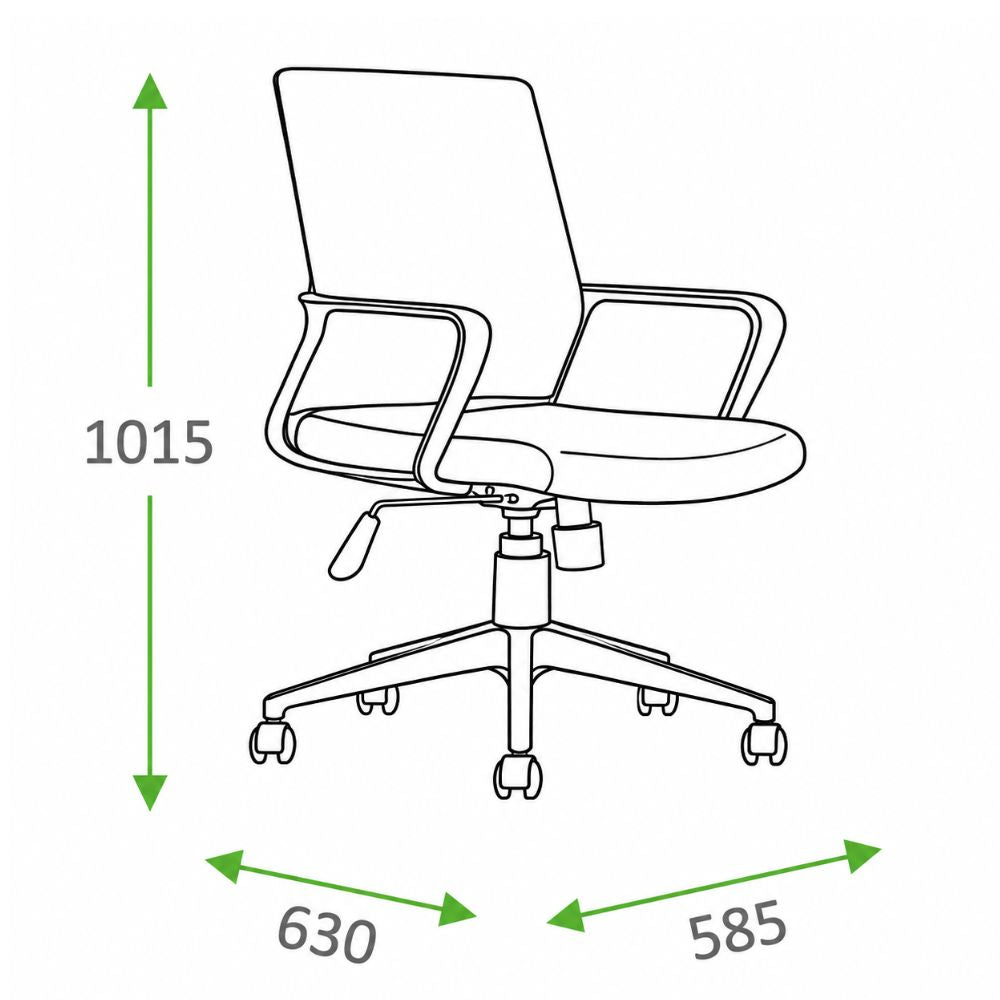 Silla de Oficina Operativa - VERSA ERGOSTAR LIT ES-200 - Respaldo medio en malla negra y asiento tapizado