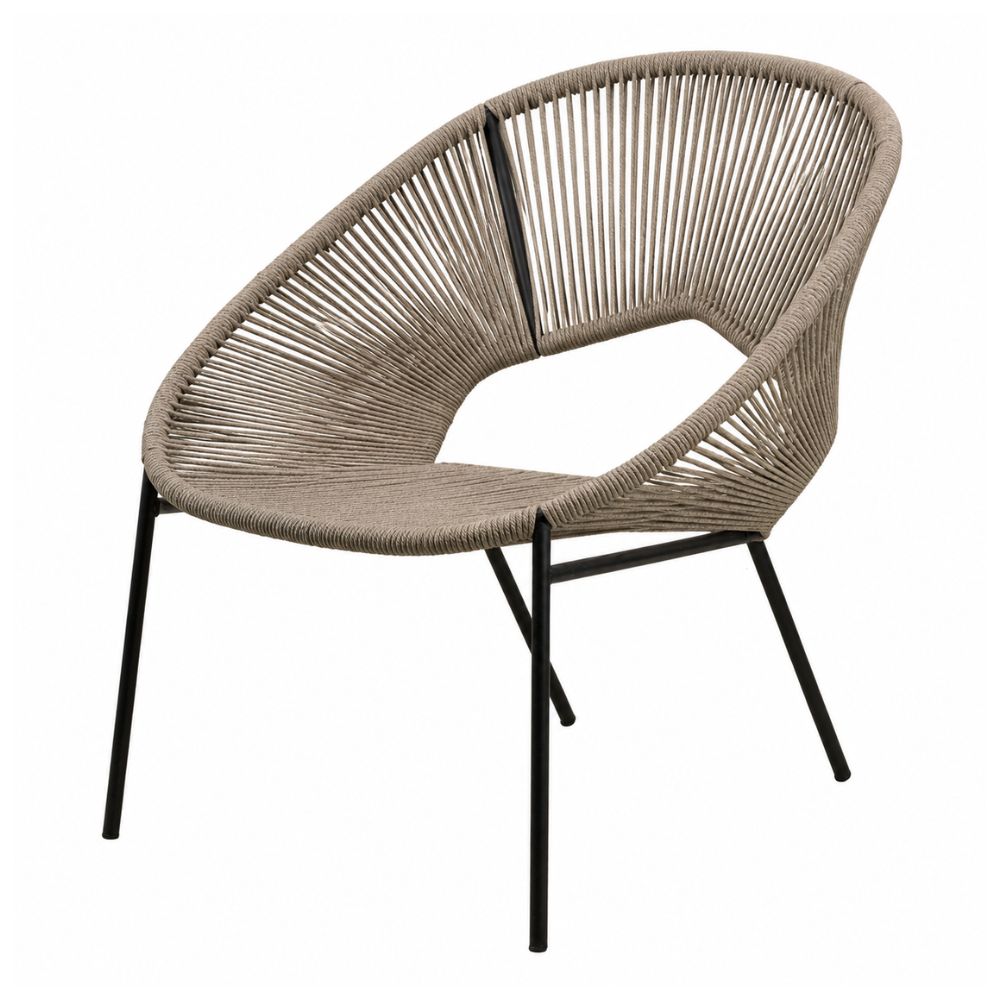 Silla de Terraza NOGAL BEAT CHIARA de hierro y cuerda en color beige para uso en terraza