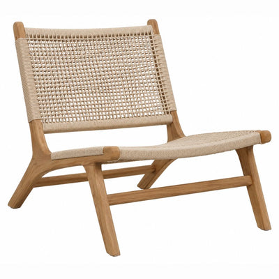 Sofá de Terraza NOGAL BEAT TELMA de madera teca y polyrattan en color natural para uso en terraza