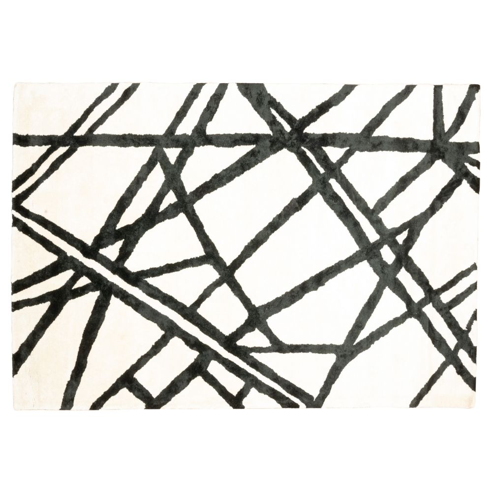 TAPETE LAVIN GAYA D2018 | Tapete Decorativo para Recepción Hotel Hogar Departamento Sala | MARFIL NEGRO | Varias Medidas | Rectangular | Interior |  Hotel Residencia Recepción Alfombra Sala Dormitorio Comedor Cocina Baño Oficina Entrada Pasillo Casa