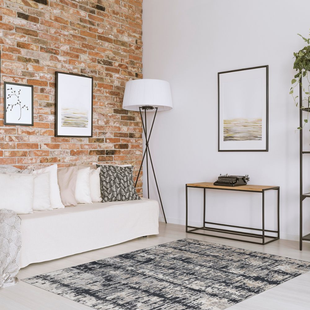 TAPETE LAVIN JASMINE U5014 | Tapete Decorativo para Recepción Hotel Hogar Departamento Sala | GRIS NEGRO | Varias Medidas | Rectangular | Interior | Hotel Residencia Recepción Alfombra Sala Dormitorio Comedor Cocina Baño Oficina Entrada Pasillo Casa Ambientada