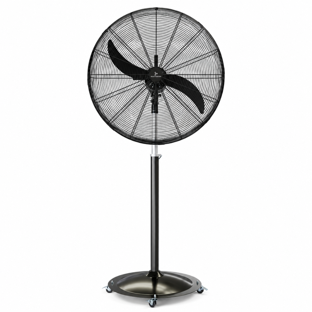 Ventilador Industrial de Plataforma Móvil - MASTERFAN HURACÁN ELITE 30” - Negro - 2 Aspas - 3 Velocidades