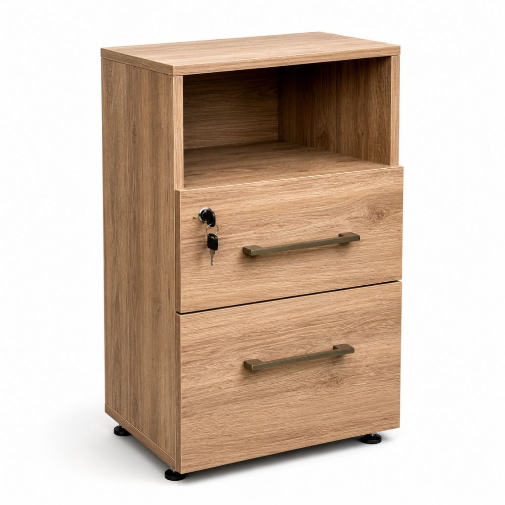 Archivero Para Oficina - ALBAR SMART - Varios Colores - Cubierta en Melamina - Archivero Smart .40 x .40 x .75 - ALBAR - NOGAL BEAT - Archivero