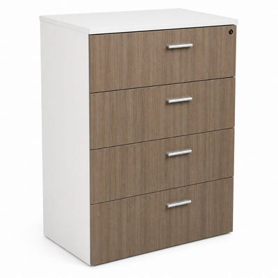 Archivero para Oficina Horizontal 4 Gavetas - VERSA COMPLEMENTOS - Melamina Incluye Cerradura - CS-1035 - VERSA - NOGAL BEAT - Archivero