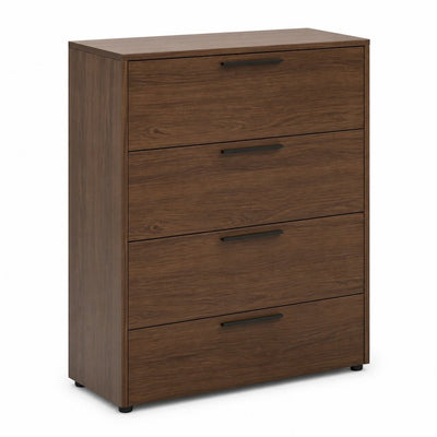 Archivero para Oficina Horizontal 4 Gavetas - VERSA COMPLEMENTOS - Melamina Incluye Cerradura - CS-1035 - VERSA - NOGAL BEAT - Archivero