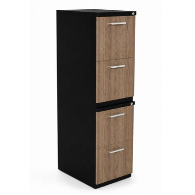 Archivero para Oficina Metálico Vertical - VERSA COMPLEMENTOS - Varios Colores - Fondo 49.5 cm - 4 Gavetas de Archivo - CS-1257 - VERSA - NOGAL BEAT - Archivero