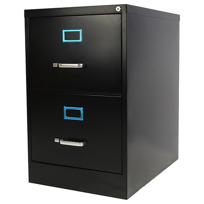 Archivero para Oficina Organizador - KINGSTRONG 14113 ARCH0300024 - 2 Gavetas - Negro - Metálico - ARCH0300024 - Mundo In - NOGAL BEAT - Archivero