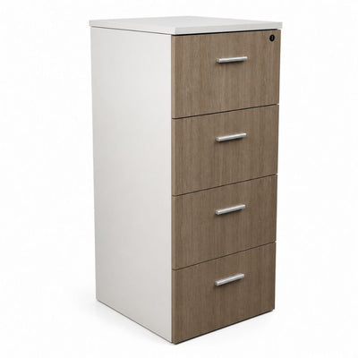 Archivero para Oficina Vertical 4 Gavetas - VERSA COMPLEMENTOS - Melamina Incluye Cerradura - CS-1020 - VERSA - NOGAL BEAT - Archivero