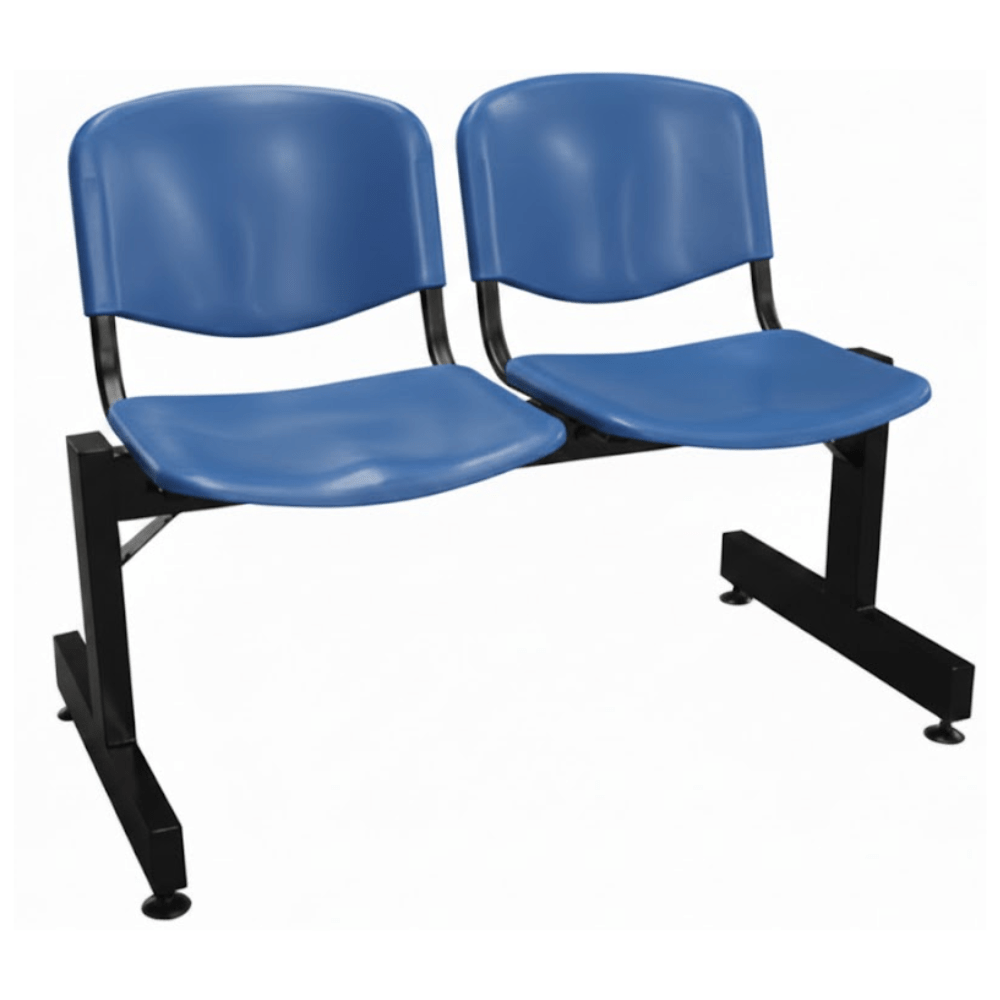 Banca De Visita Para Oficina - ALBAR A - 145 2P - Varios Colores - Asiento y Respaldo En Polipropileno - A-145 2P - ALBAR - NOGAL BEAT - Banca