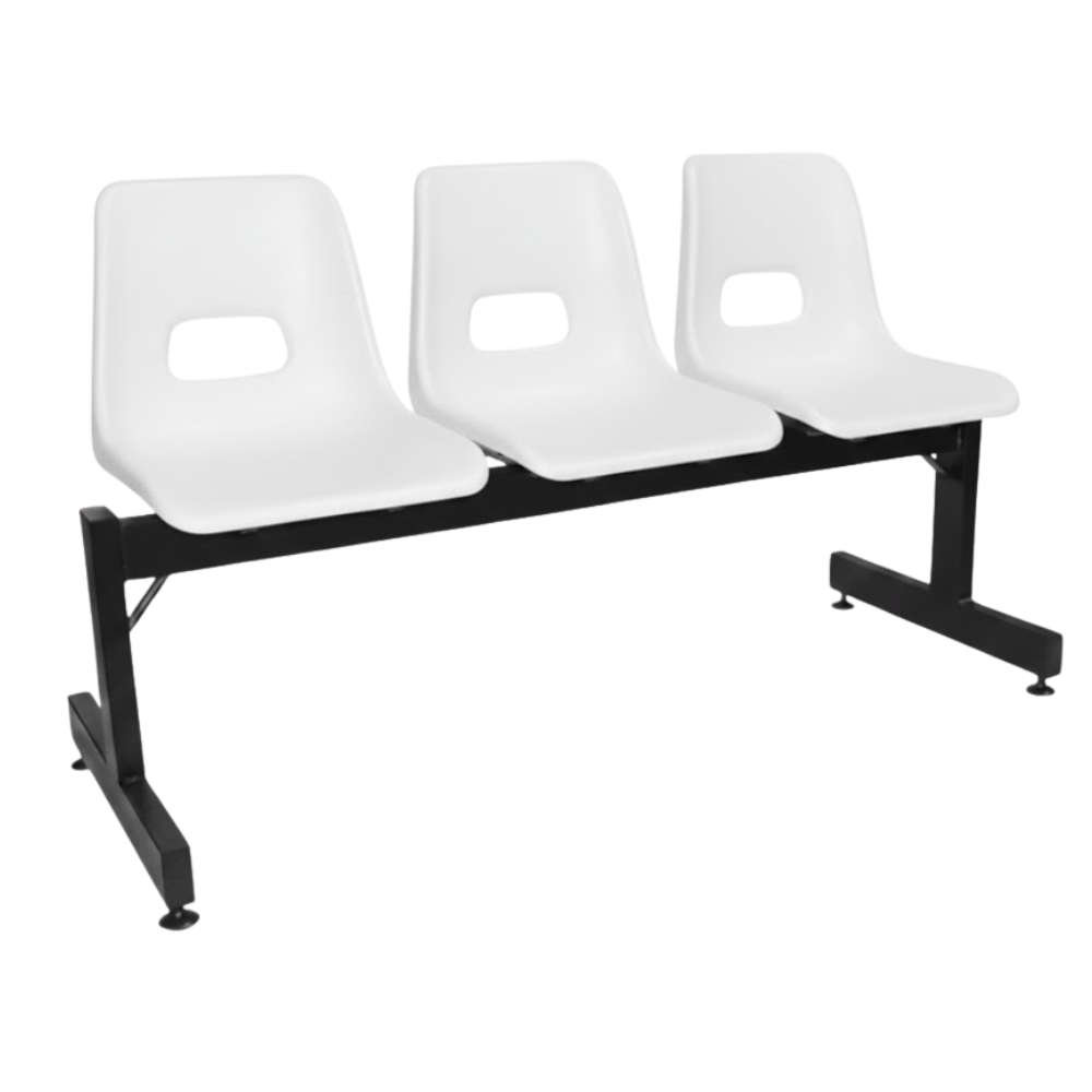 Banca De Visita Para Oficina - ALBAR PL - 15 3P - Varios Colores - Asiento y Respaldo En Polietileno - PL-15 3P - ALBAR - NOGAL BEAT - Banca