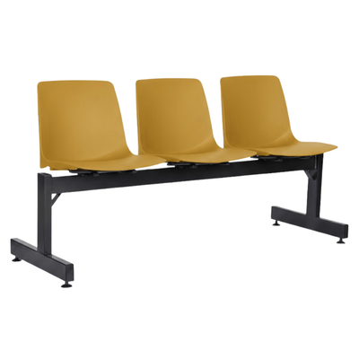 Banca De Visita Para Oficina Ergonómica - ALBAR PL - 30 3P - Negro - Asiento y Respaldo En Polipropileno - PL-30 3P - ALBAR - NOGAL BEAT - Banca