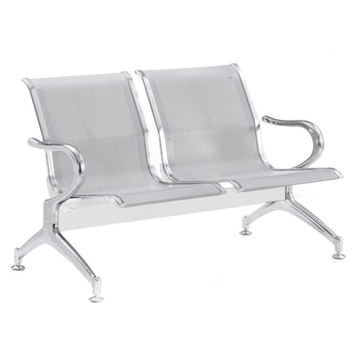 BANCA NOGAL BEAT FIESOLE 2 PLAZAS | Banca de Visita para Aeropuerto | 2 Plazas | Cromado | Estructura Lámina de Acero | Interior - FIESOLE CROMADO 2 PLAZAS - MOBILIARIO EN MOVIMIENTO - NOGAL BEAT - Banca