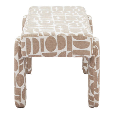 Banca para Comedor de Empresa 2 Plazas - ZUO BLATO - Multicolor - Asiento y Respaldo Tapizados en Tejido Texturizado - 110186 - Zuo - NOGAL BEAT - Banca