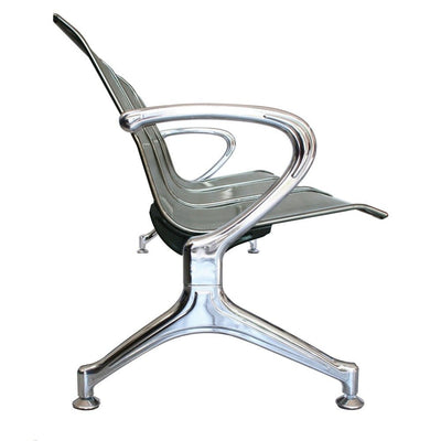 Banca para Sala de Espera Aeropuerto - OFFIHO OHR-2800-4PCR - 4 Plazas - Asiento y Respaldo en Lámina de Acero Troquelado Perforado - OHR-2800-4PCR - OFFIHO - NOGAL BEAT - Banca de Visita