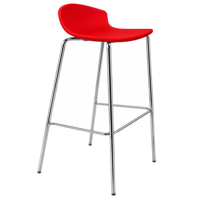 Banco Alto H77 cm con Descansapiés para Barra - LABENZE BANCO EASY 157-30100 - Rojo - Tecnopolímero con Estructura Metálica Cromada - 157-30100-ESP - Labenze - NOGAL BEAT - Banco Comercial