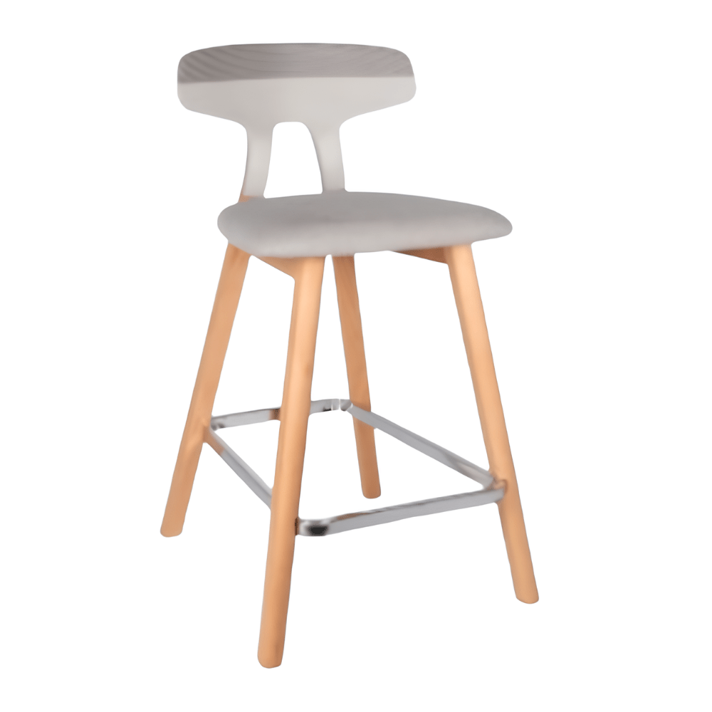 Banco Alto - OFFIHO BLACK SHINE OHV - 80 GRIS - Asiento Tapizado y Respaldo en poliuretano - OHV-80 ALTO GRIS - OFFIHO - NOGAL BEAT - Sillas de Oficina