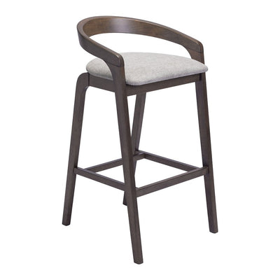 Banco Alto para Bar y Barra - ZUO TROY - Varios Colores - Asiento y Respaldo Tapizados en Lino Sintético - 110400 - Zuo - NOGAL BEAT - Banco Comercial