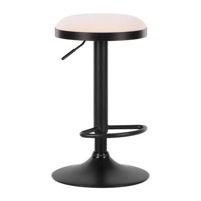 Banco Alto para Cafetería - ZUO ROSCO - Blanco - Asiento y Respaldo Tapizados en Piel Sintética - 111095 - Zuo - NOGAL BEAT - Banco Comercial