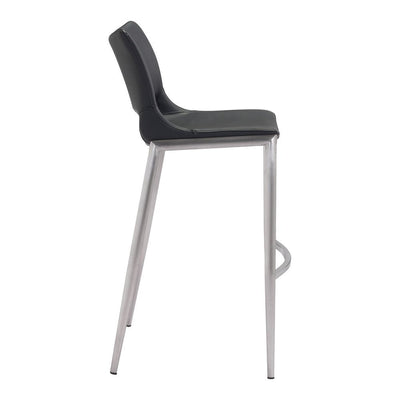 Banco Alto para Restaurante - ZUO ACE 53x55 101284 - Varios Colores - Asiento y Respaldo Tapizados en Piel Sintética - 101284 - Zuo - NOGAL BEAT - Banco Comercial