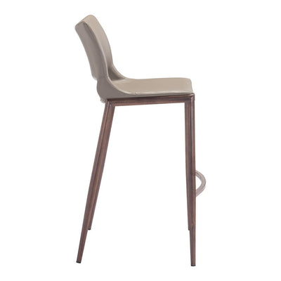 Banco Alto para Restaurante - ZUO ACE 53x55 101286 - Varios Colores - Asiento y Respaldo Tapizados en Piel Sintética - 101286 - Zuo - NOGAL BEAT - Banco Comercial
