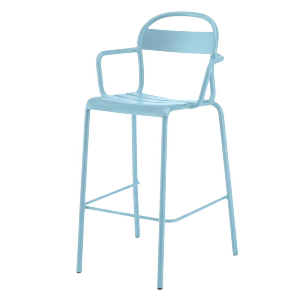 Banco Alto para Terraza Resistente a Rayos UV - COLOS STECCA 6 - Varios Colores - para Ambiente Salino - STECCA 6 - Colos - NOGAL BEAT - Bancos