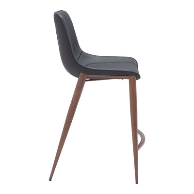 Banco Mostrador para Bar y Barra - ZUO MAGNUS 53x55 109935 - Varios Colores - Asiento y Respaldo Tapizados en Piel Sintética - 109935 - Zuo - NOGAL BEAT - Banco Comercial