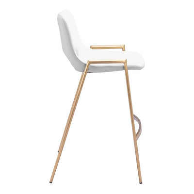 Banco Mostrador para Barra de Hotel - ZUO DESI 52x53 109553 - Varios Colores - Asiento y Respaldo Tapizados en Piel Sintética - 109553 - Zuo - NOGAL BEAT - Banco Comercial