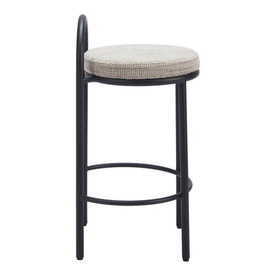 Banco Mostrador para Comedor de Empresa - ZUO SISAL - Beige Tweed - Asiento y Respaldo Tapizados - 110096 - Zuo - NOGAL BEAT - Banco Comercial