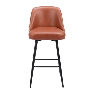 Banco para uso comercial - NOGAL BEAT KEPPEL BARSTOOL - Marrón - Tapizado en Asiento y Respaldo - 109974 - Zuo - NOGAL BEAT - Bancos