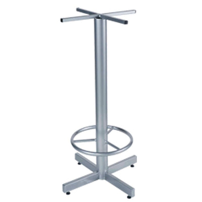 BASE NOGAL BEAT AR - 107 C | Base Mesa Restaurante | Base Metal Rectangular | Tubo Acero Redondo | Descansa Pies | Cromada | Interior - AR - 107 C - ALBAR - NOGAL BEAT -
