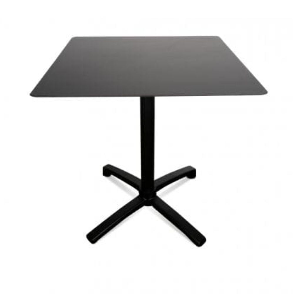 BASE Y CUBIERTA RESOL DROP 70 x 70 HPL | Pie de Mesa con Cubierta HPL para Restaurante | 72 cm | Estructura Aluminio Pintado | Interior + Exterior - 04608 - Resol - NOGAL BEAT - Mesas