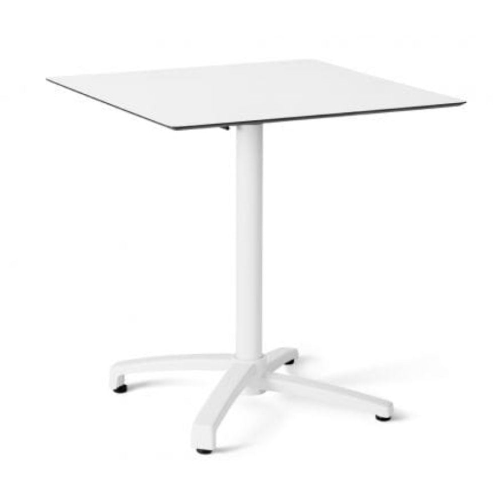 BASE Y CUBIERTA RESOL DROP 70 x 70 HPL | Pie de Mesa con Cubierta HPL para Restaurante | 72 cm | Estructura Aluminio Pintado | Interior + Exterior - 04613 - Resol - NOGAL BEAT - Mesas