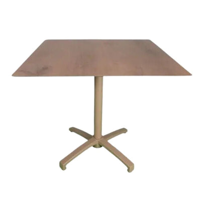 BASE Y CUBIERTA RESOL FALL 60 x 70 HPL | Pie de Mesa con Cubierta HPL para Restaurante | 70 cm | Estructura Aluminio Pintado | Interior + Exterior - 05069 - Resol - NOGAL BEAT - Mesas