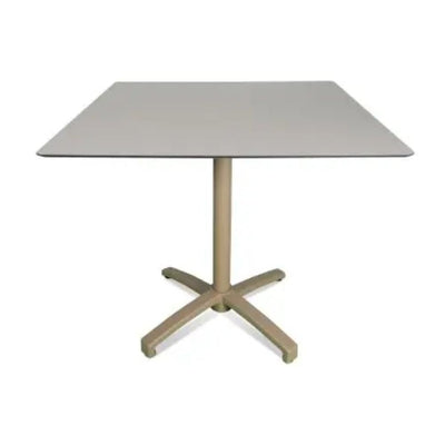 BASE Y CUBIERTA RESOL FALL 80 x 80 HPL | Pie de Mesa con Cubierta HPL para Restaurante | 70 cm | Estructura Aluminio Pintado | Interior + Exterior - 05013 - Resol - NOGAL BEAT - Mesas