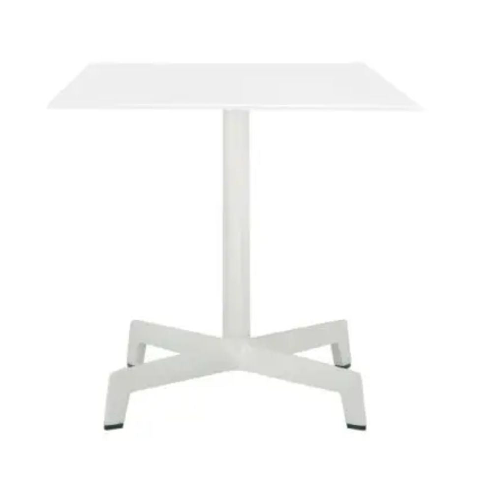 BASE Y CUBIERTA RESOL SPUTNIK 68 X 68 DUR | Pie de Mesa con Cubierta DUR para Restaurante | 71.5 cm | Aluminio Anodizado | Protección Rayos UV | Interior + Exterior - 03351 - Resol - NOGAL BEAT - mesa