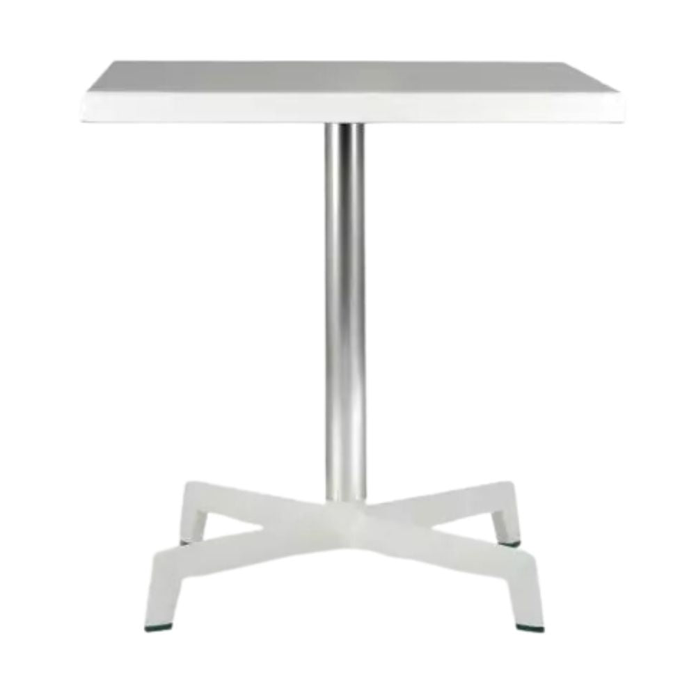 BASE Y CUBIERTA RESOL SPUTNIK 68 X 68 DUR | Pie de Mesa con Cubierta DUR para Restaurante | 71.5 cm | Aluminio Anodizado | Protección Rayos UV | Interior + Exterior - 03351 - Resol - NOGAL BEAT - mesa