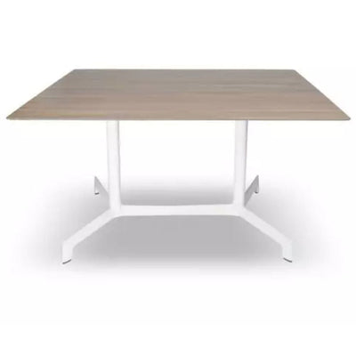 BASE Y CUBIERTA RESOL SPUTNIK DOUBLE 80 X 120 HPL | Pie Doble de Mesa con Cubierta HPL para Restaurante | 71.5 cm | Aluminio Anodizado | Protección Rayos UV | Interior + Exterior - 04307 - Resol - NOGAL BEAT - mesa