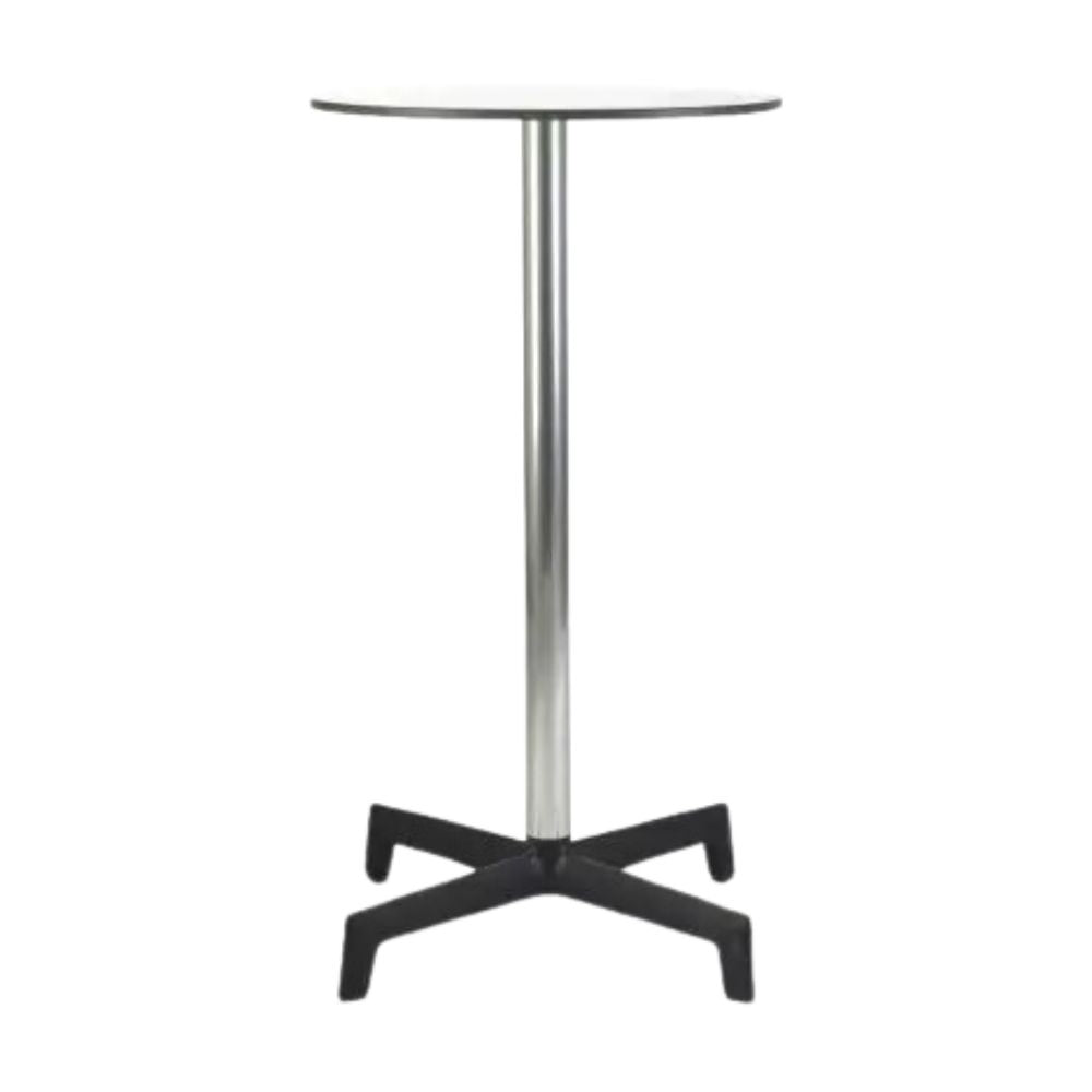 BASE Y CUBIERTA RESOL SPUTNIK HIGH 60 DIA HPL | Pie de Mesa Alta con Cubierta HPL para Restaurante | 110 cm | Aluminio Anodizado | Protección Rayos UV | Interior + Exterior - 02207 - Resol - NOGAL BEAT - mesa