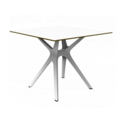 BASE Y CUBIERTA RESOL VELA S 80 X 80 HPL | Pie de Mesa con Cubierta HPL para Restaurante | 72.5 cm | Fibra de Vidrio con PP | Protección UV | Interior + Exterior - 03076 - Resol - NOGAL BEAT - Mesas