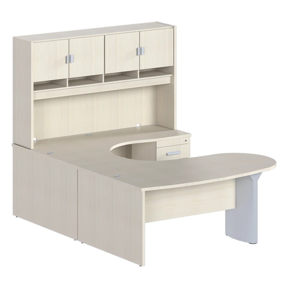 Conjunto Ejecutivo para Oficina Privada - GEBESA PRIME - Frente 180 cm - Derecha - GBR120R - GEBESA - NOGAL BEAT - Escritorio de Oficina